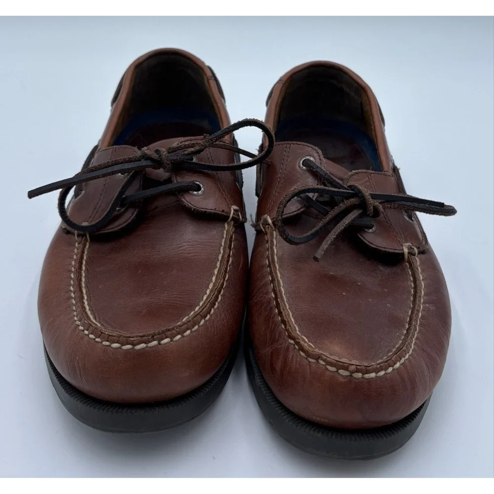 DOCKERS Boat Shoe Leather Handsewn Rust Brown Men's Size 12M 090-1499
